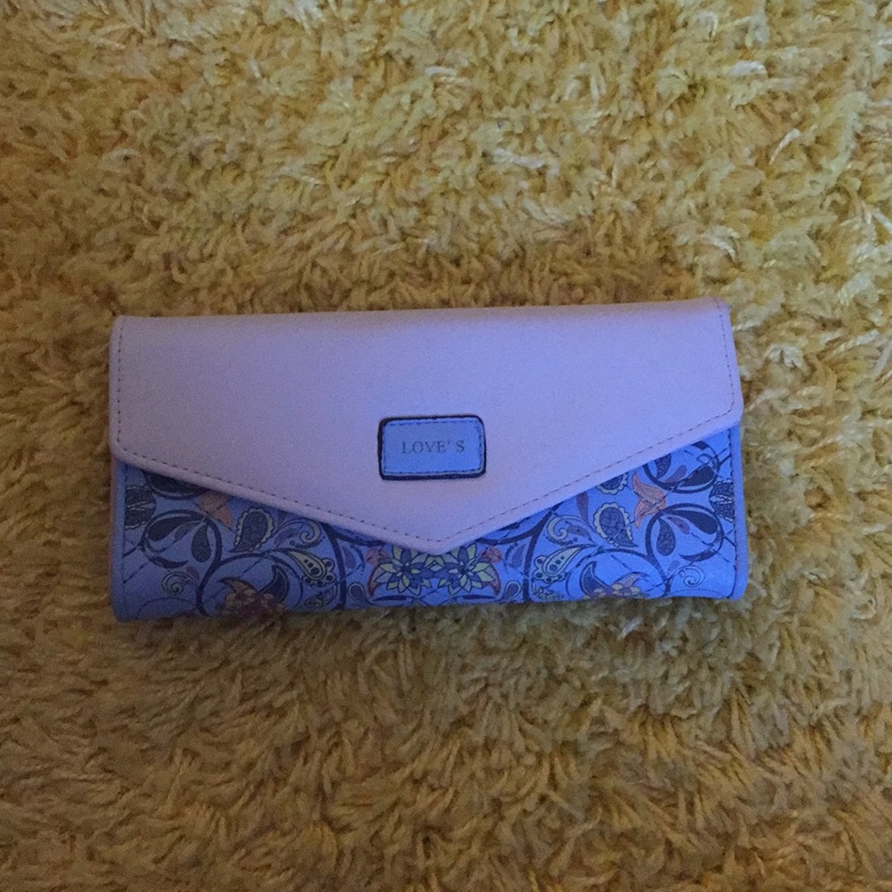 blue patterned wallet